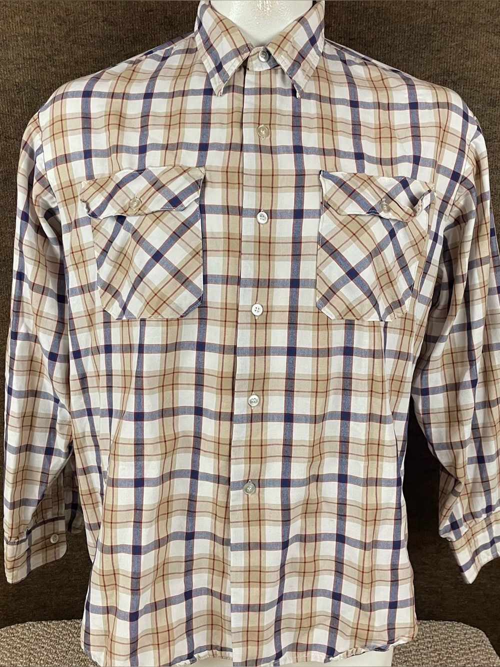 Vintage Big Mac Button Up Western Shirt Men XL Plaid Cowboy Rodeo 70s USA 286